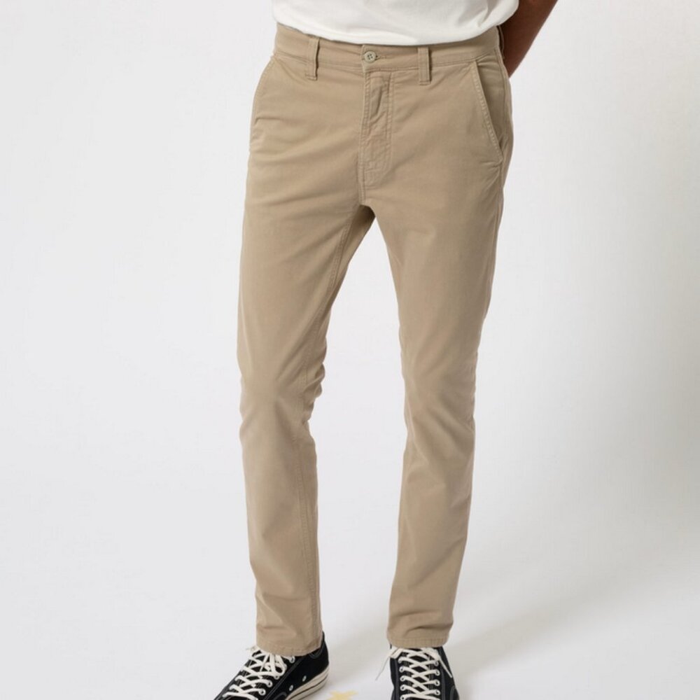 Nudie Jeans Slim Adam Chino Pants Beige Khaki 32x32